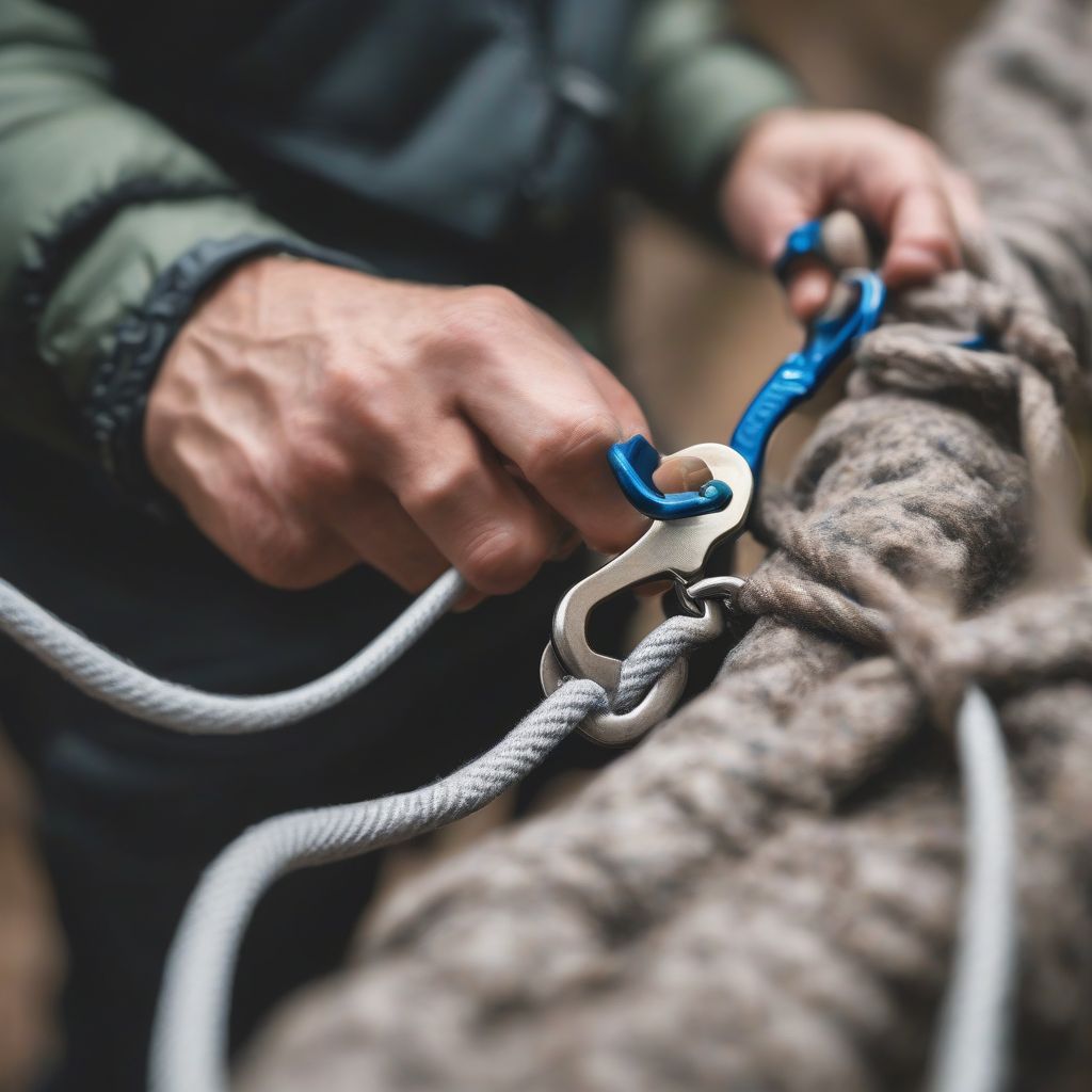 Belay Device and Locking Carabiner