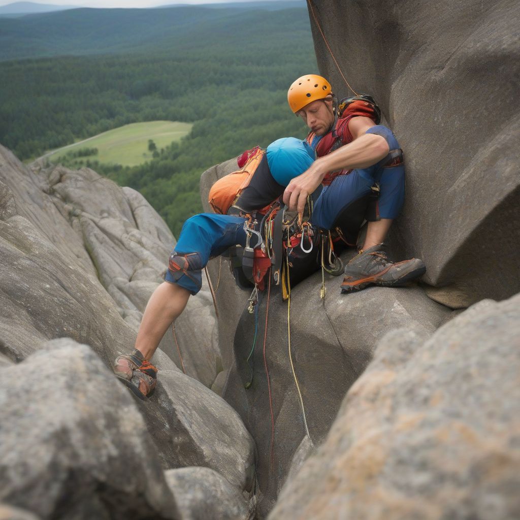 Climber Resting on Wall