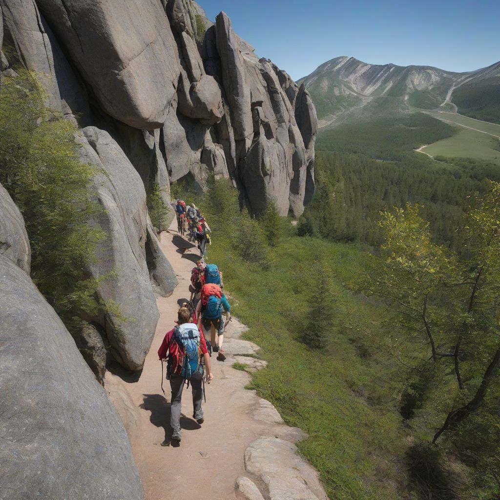 Climbers on Trail