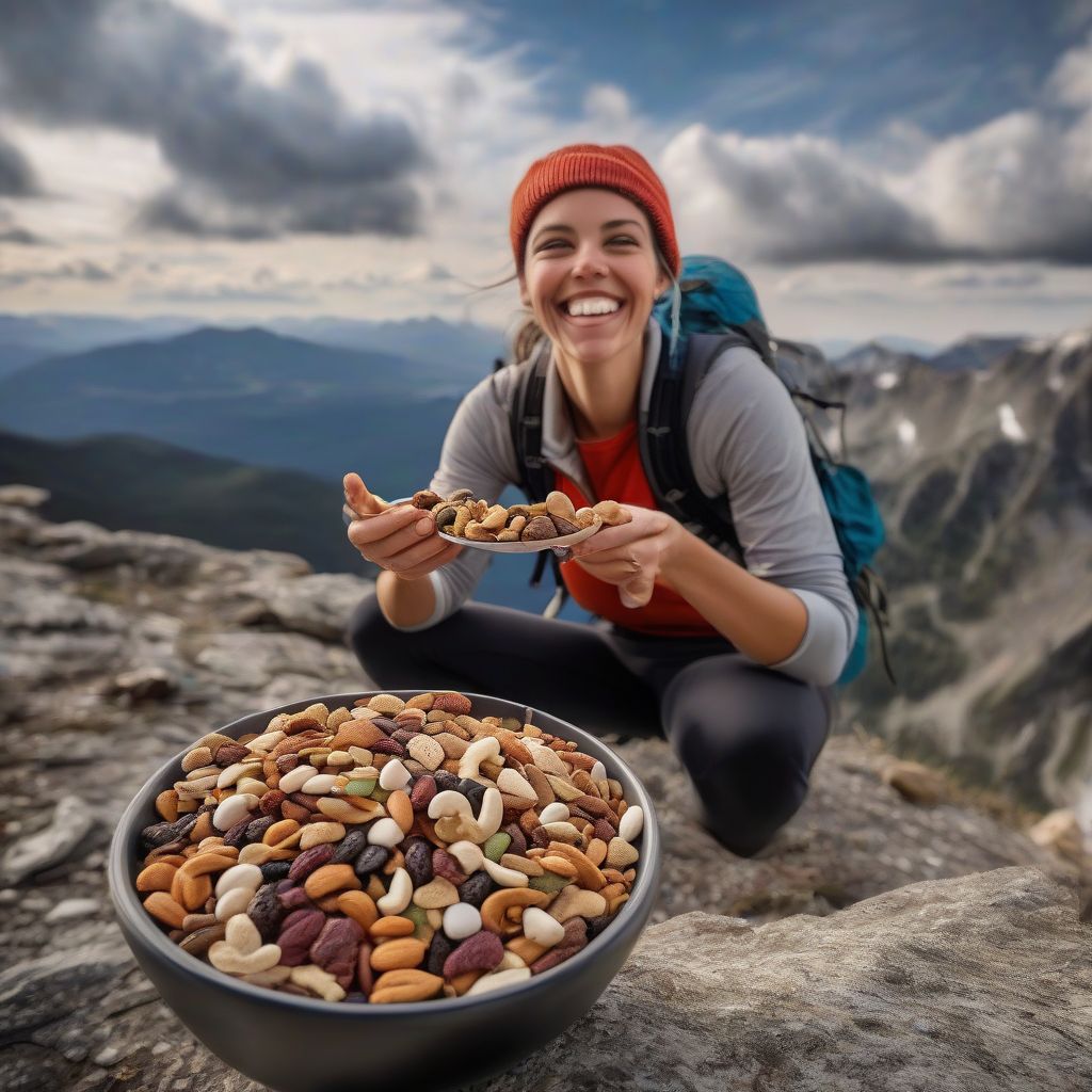 Hikers Enjoying Trail Mix